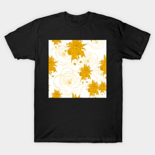 pattern with gold, yellow flowers_2 T-Shirt